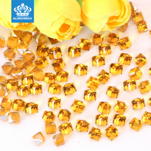 wholesale various colors 4mm&6mm&8mm&10mm cube glass stone beads for nail art