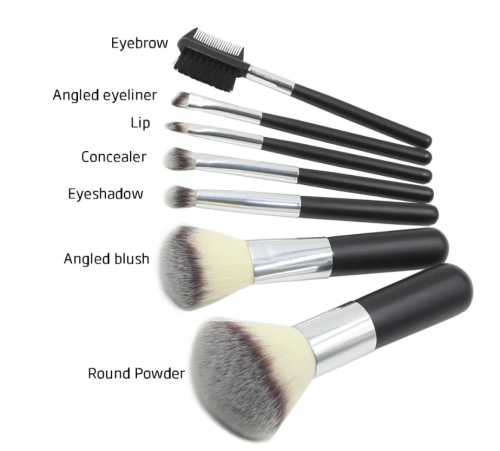 7pcs Gift Cosmetic Brush Set with Private Label and Free Sample