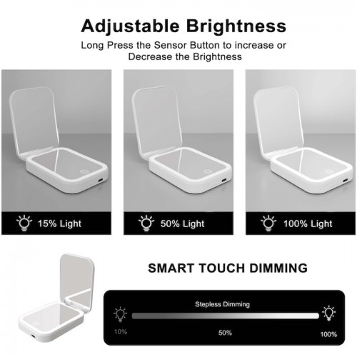 Portable Travel Multi-Purpose 2-In-1 Power Bank LED Markeup Mirror With Fill Light