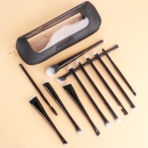 Portable Dual-Ended Cosmetic Brush Set with Bag | Wholesale Custom Makeup Brushes Manufacturer