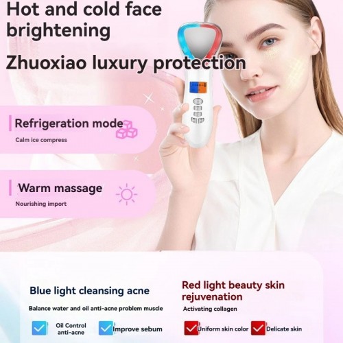 Hot And Cold Face Essence Introducer Photon Rejuvenation Ice Hammer Anti-Aging Pore Contraction Skin Tightening Beauty Device