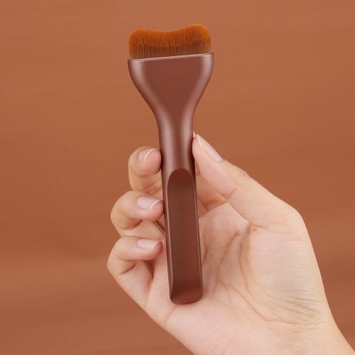Ergonomic Curved Foundation Brush Wide Flat Top Contour Makeup Brush for Liquid Cream Makeup Flawless Base Private Label