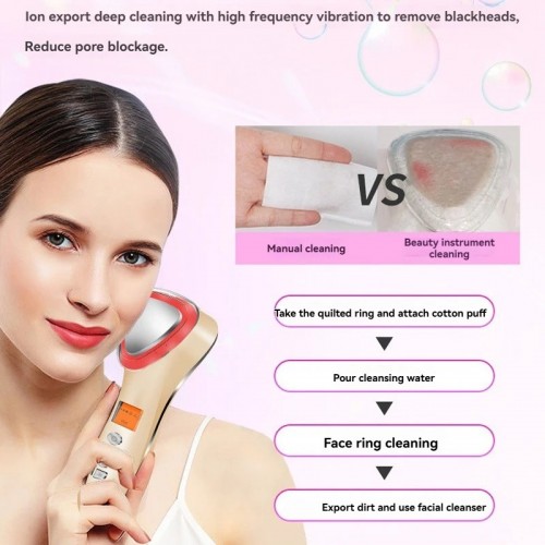 Hot And Cold Face Essence Introducer Photon Rejuvenation Ice Hammer Anti-Aging Pore Contraction Skin Tightening Beauty Device