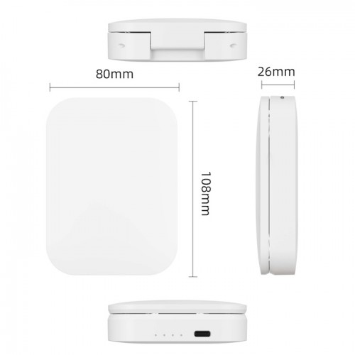 Portable Travel Multi-Purpose 2-In-1 Power Bank LED Markeup Mirror With Fill Light