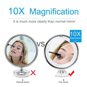 2021 Top Seller Girls 10X LED Illuminated Makeup Hanging Vanity Mirror with Lights Travel Magnifying Portable Led Makeup Mirror