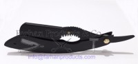 ALL BLACK BARBER SALON STRAIGHT CUT THROAT SHAVING RAZOR SHAVETTE RASOIRS RASOI