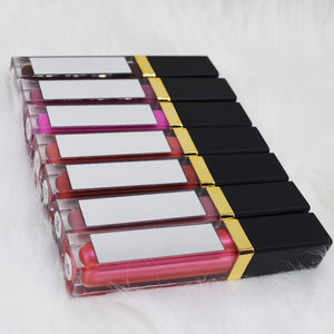 Best selling 2019 Chinese cosmetics vegan makeup private label tinted lip gloss with mirror multicolored square tube matte gloss