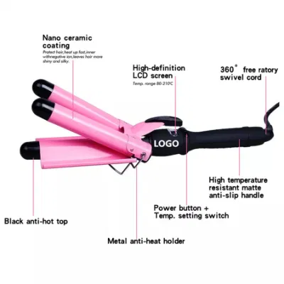 Ceramic Ionic Big Wave Curler Automatic LCD Curling Iron