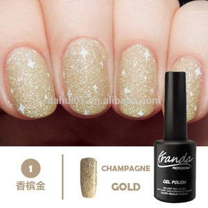 CHAMPAGNE GOLD color series Charming uv gel polish nail Glue COLLECTION designs Organic supply effect arts design customized