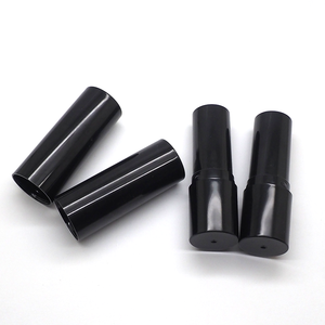 Custom printed logo shiny black empty round lipbalm lipstick tube