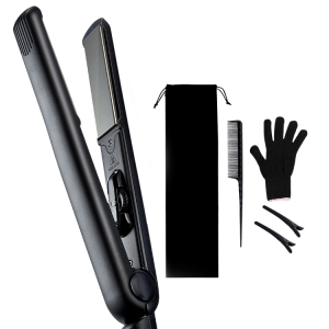 Customize flat iron with titanium plate hair straightener,  hair straightener Ceramic Plate Flat Iron Straightener and Curler