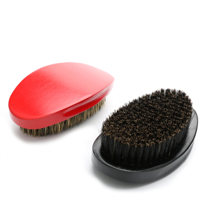 Customized your own logo barber brush hair red color 360 wave bristle hair brush