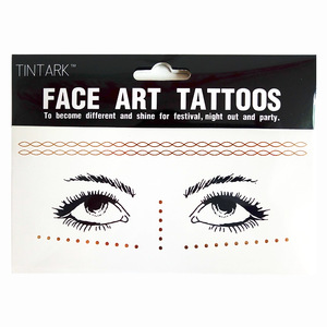 Fashion gold flash body tatoo art temporary face tattoo