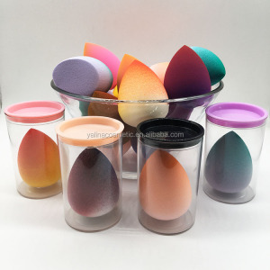 Gradually Change Color Private Label Microfiber Makeup Sponge Flocked Latex Free Cosmetic Tool