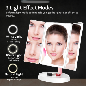 MS-01RC High Quality 2021 Newest Plastic Vanity Makeup Table Mirror With Light Led