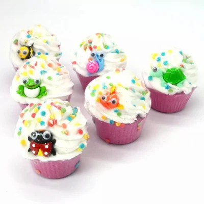 OEM Custom Cup Cake Rich Bubble Bath Bomb Kids with Toys for Dry Skin Moisturize