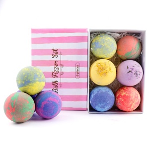 OEM Private Label Custom Packing Gift Set Rich Bubble Vegan Natural Organic Colorful Shimmer Fizzy Bath Bombs