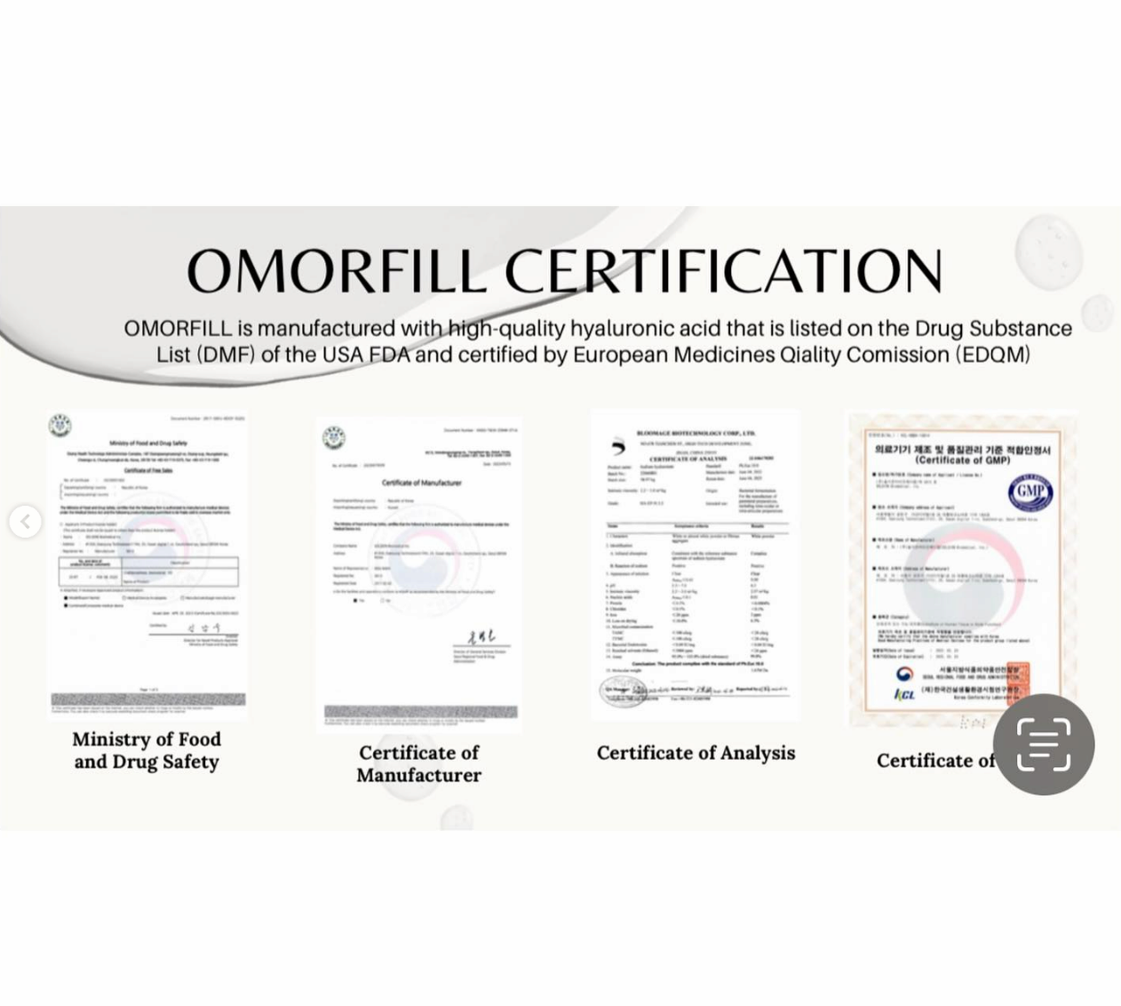 OMORFILL hyaluronic acid, exclusive dermal filler