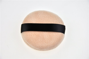 OUMO- Black color round shape cotton powder puff cosmetic makeup 100% cotton powder puff