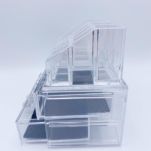 (PDIY-0002) Acrylic cosmetic box for cosmetic&amp;beauty packaging color clear make up cosmetic clear box with drawers