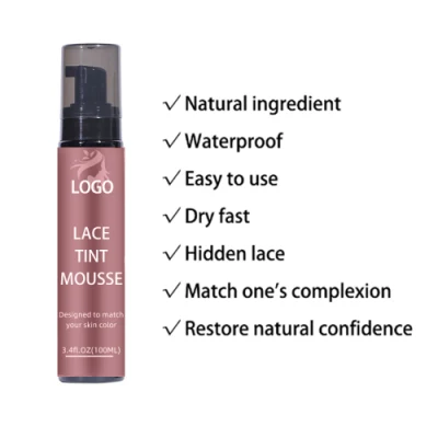 Private Label Front Frontal Vendor Lace Glue Set Remover Wig Adhesive Water Proof Strong Hold Tint Mousse Spray Extension Wig