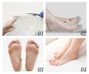 Private Label Sage exfoliating repairing foot sheet moisturizing socks exfoliating peel foot mask