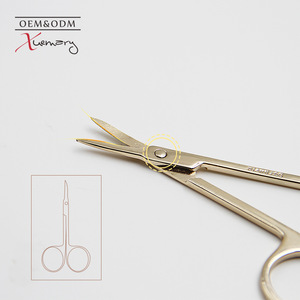 Professional stainless steel curved shape edge blades makeup eyebrow scissors nail scissors
