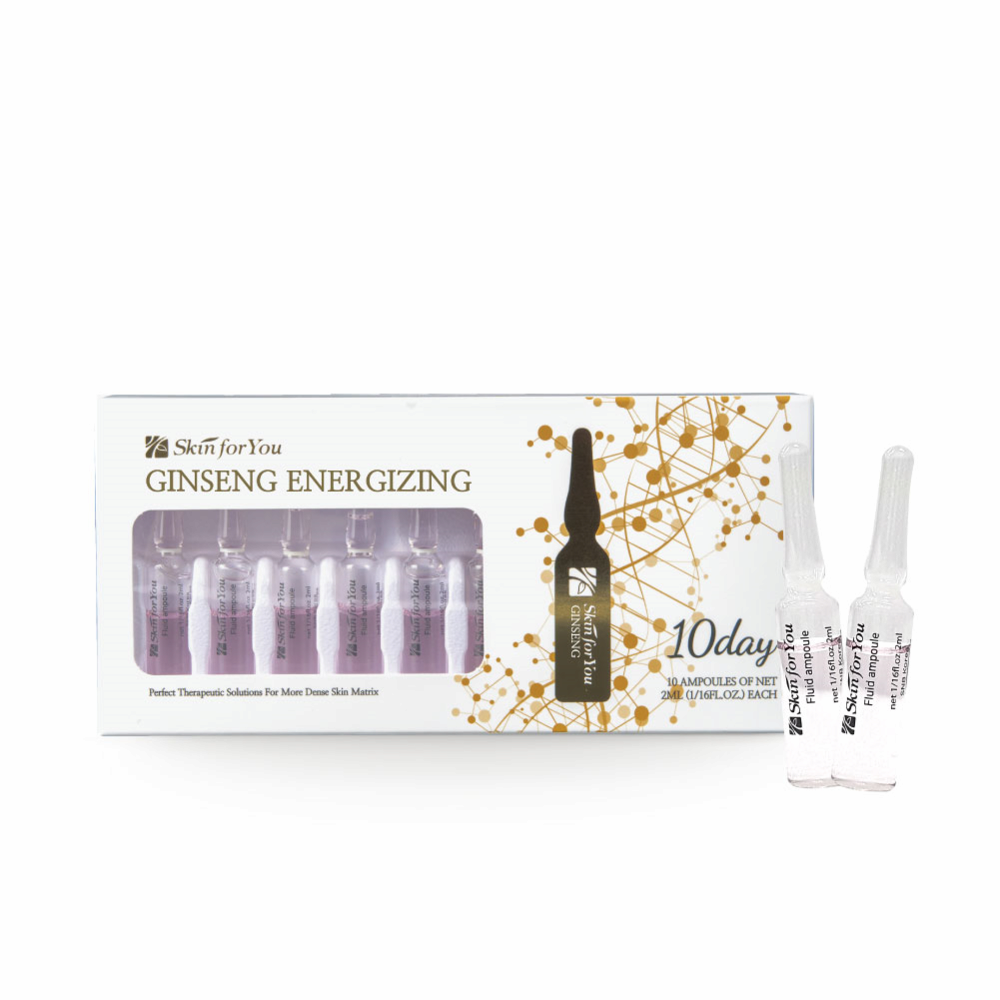 Skin For You Ginseng Energizing Fluid Ampoule 2ml X 10EA -Revitalizing Energy Ampoule for Skin