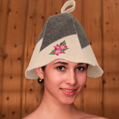 Super March New Style 100% Sheep Wool Felt Japanese Russian Banya Steam Sauna Hat
