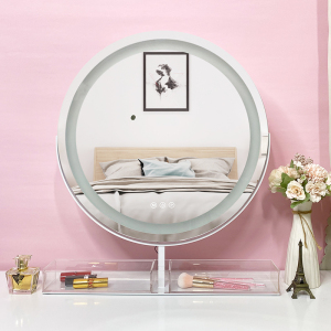 Tabletop Large size Cosmetic Vanity Hollywood Led Makeup Mirror with Storage organizer