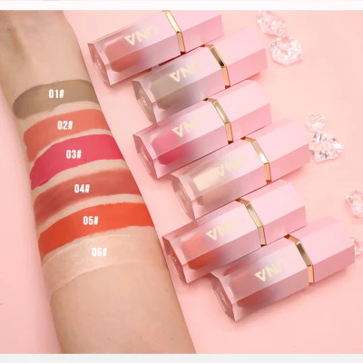 Wholesale OEM 6 Color Long Lasting Waterproof Natural Face Cheek Makeup Soft Cream Liquid Blush