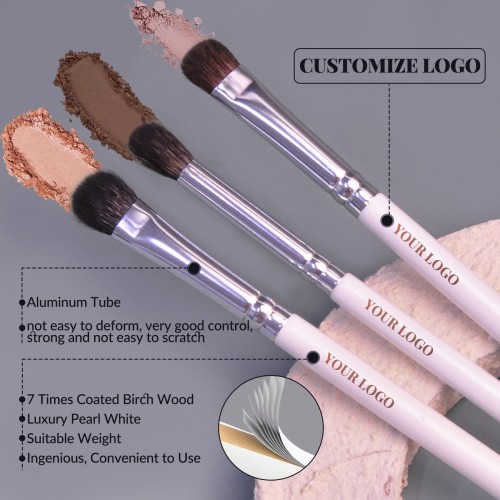 Professional 12 Pieces Eye Makeup Brushes Kit Fluffy Blending Eyeshadow Smudge Pencil Nose Shadow & Highlight Cosmetic Tools