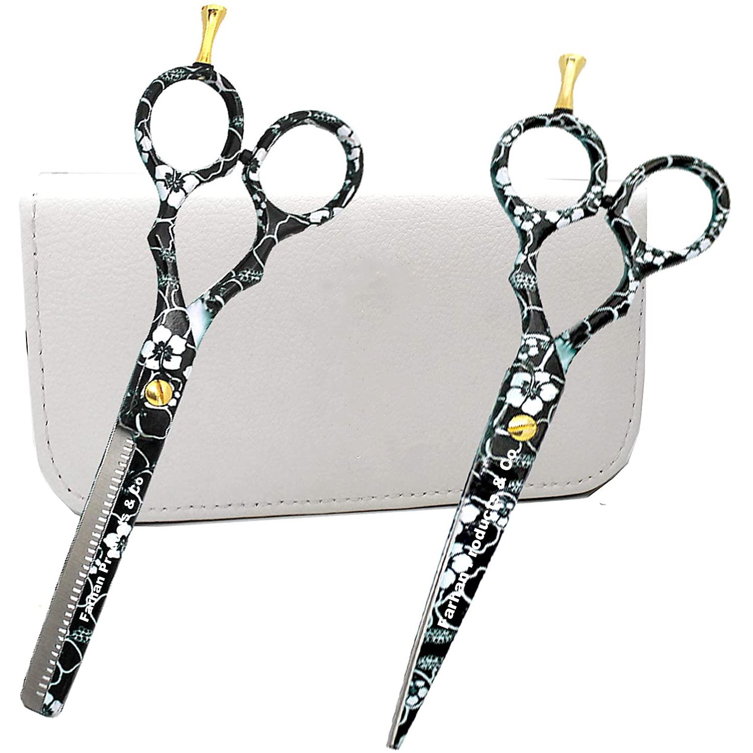 New style 2021 barber scissors with soft handle fashionable hot sale hairdressing cutting thinning scissors set