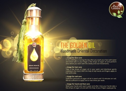 100% pure argan oil , Rich in Vitamin E cerified organic .