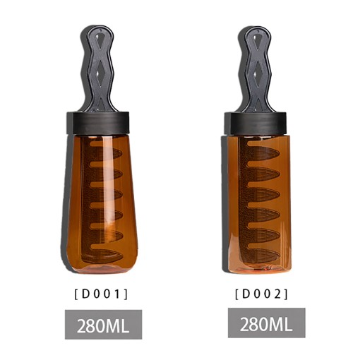 Factory 280ml Hair Oil Comb Applicator Bottle Hair Dye Packaging Bottle for Hair Oil with Plastic Comb