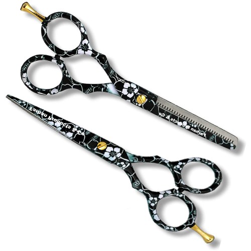 New style 2021 barber scissors with soft handle fashionable hot sale hairdressing cutting thinning scissors set