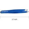 Stainless Steel Slant Tip Tweezers Professional Eyebrow & Eyelash Tweezers for Your Daily Beauty Routine ( Blue )