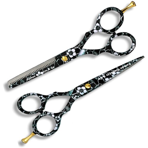 New style 2021 barber scissors with soft handle fashionable hot sale hairdressing cutting thinning scissors set