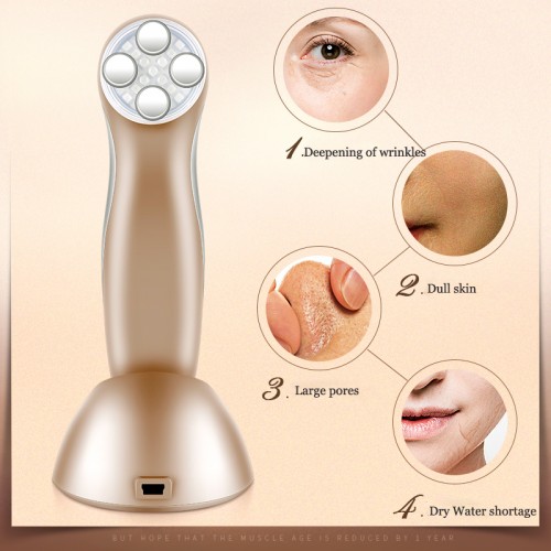 Sain new item mini portable multi-function anti-aging beauty device / led lights EMS+RF home use beauty device / Skin Rejuvenator