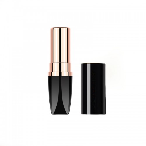 Customized Black Unique Design Metal Cosmetic Packaging Hollow Tube Zinc Alloy High Value Lipstick Shell