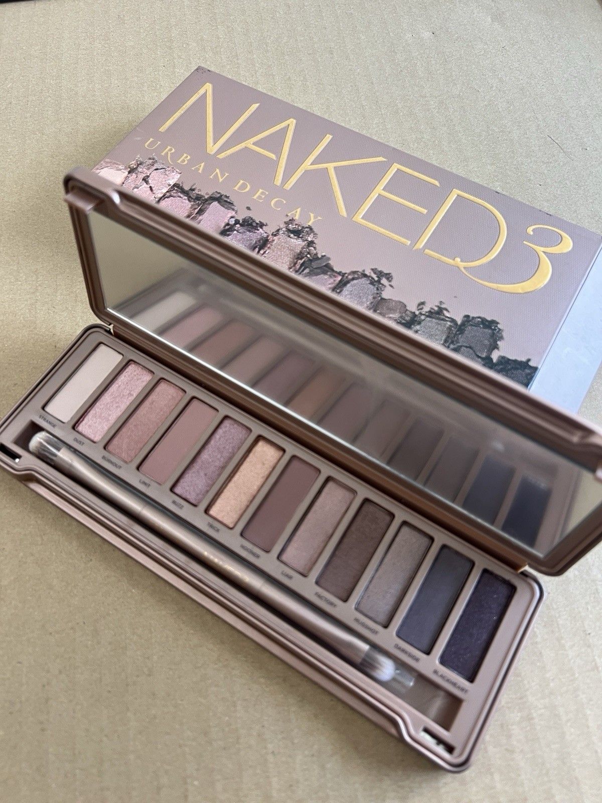 URBAN DECAY Naked 3 Mini Eyeshadow Palette, Soft Pink Neutral Eye Makeup