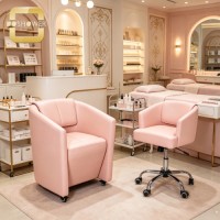 Commercial Hydraulic Rolling Pedicure Chair with Ergonomic Waist Support Design Modern Salon Furniture Set