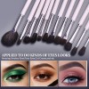 Professional 12 Pieces Eye Makeup Brushes Kit Fluffy Blending Eyeshadow Smudge Pencil Nose Shadow & Highlight Cosmetic Tools