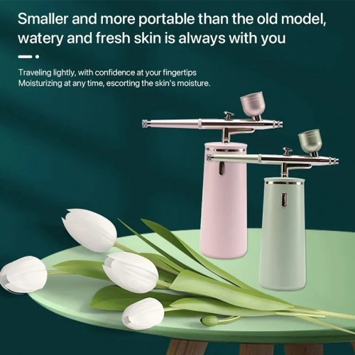 Nano Ionic Cold Mist Airbrush Face Steamer Portable Rechargeable Moisturizing Facial SPA Beauty Device