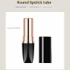 Customized Black Unique Design Metal Cosmetic Packaging Hollow Tube Zinc Alloy High Value Lipstick Shell