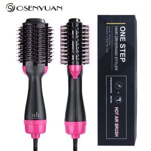 1000W Professional Hair Dryer Brush 2 In 1 Hair Straightener Curler Comb Electric Blow Dryer With Comb Hair Brush Roller Styler