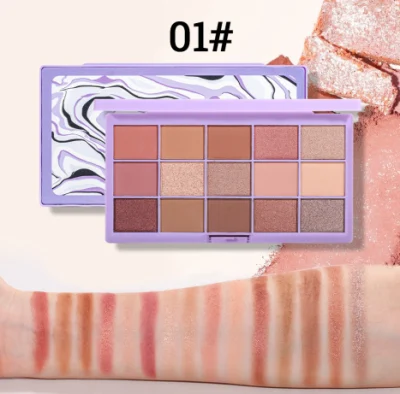 15 Color Matte Shimmer Eyeshadow Palette Makeup Pearlescent Matte Stage Makeup Sequin Eyeshadow