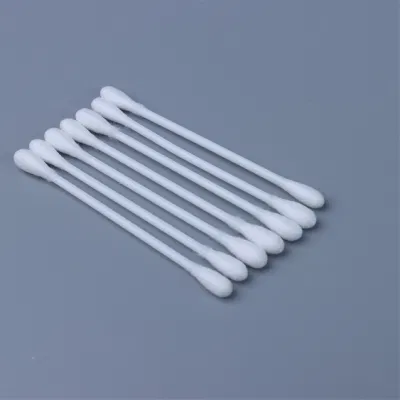 200PCS Daily Used Double Round Head Plastic Swabs in Round PP Box