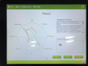 2018 best-selling UV touch screen 3d smart skin analyzer