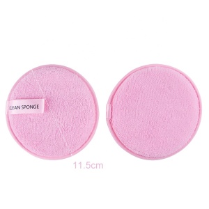 2020 Hot selling Short Microfiber Pink 3pcs Bag Reusable Facial Fiber Remover Pads Chemical Free Sponge Makeup Remover Pads